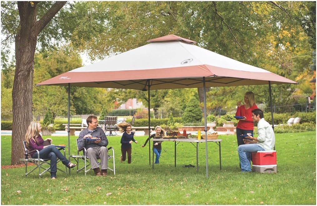 Coleman 13x13ft Instant Canopy Sun Shelter, Portable Shade Tent Sets Up in 3 Minutes, Vented Roof for Airflow & UPF 50+ Sun Protection, Great for Beach, Park, Tailgating, Camping, Backyard & More
