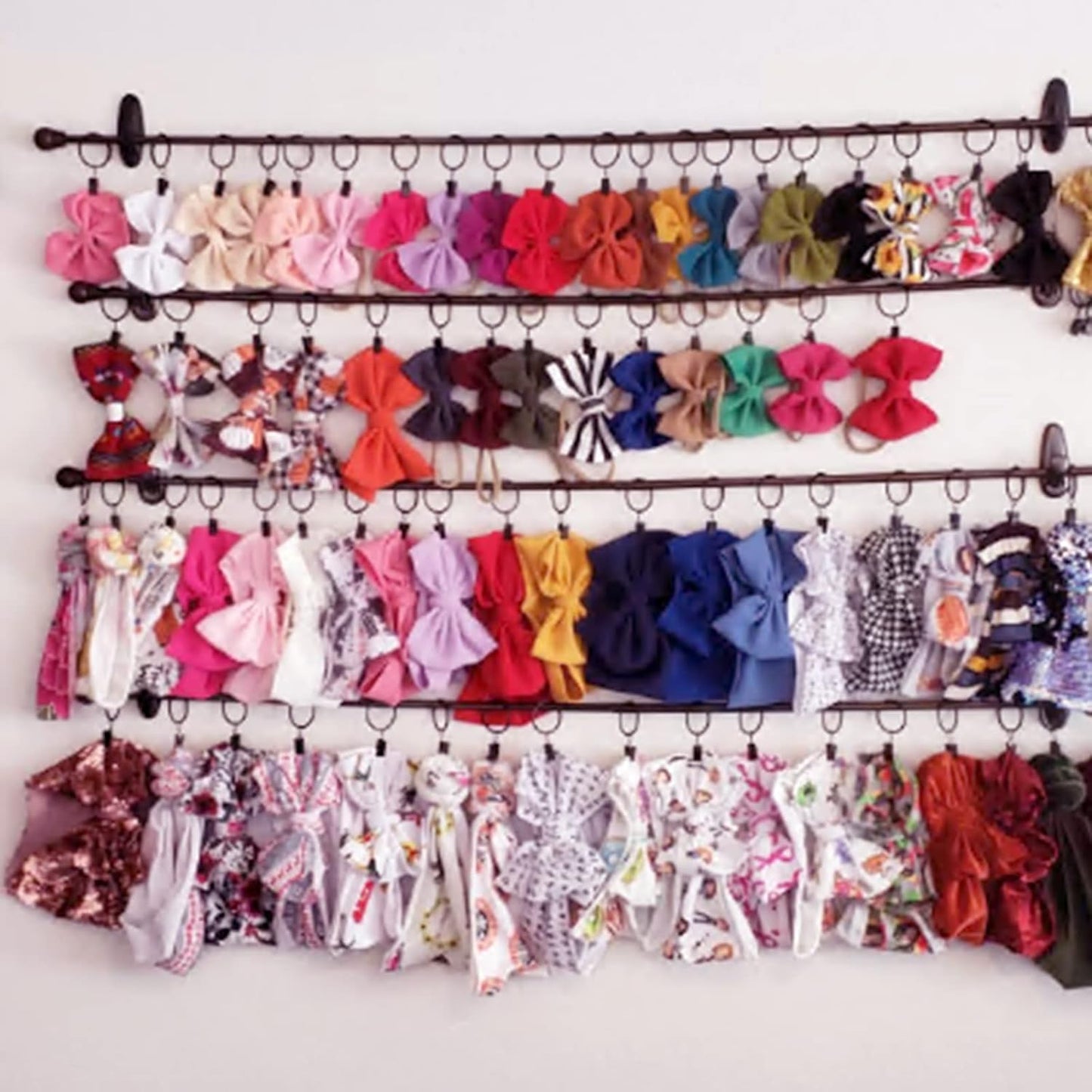 100 Pack Antique Copper Curtain Rings with Clips, Curtain Hooks Hangers Clip Rings for Hanging Drapes Bows Hat, Drapery Rings 1 in I D, Fits up to 5/8 in Diameter Curtain Rod.