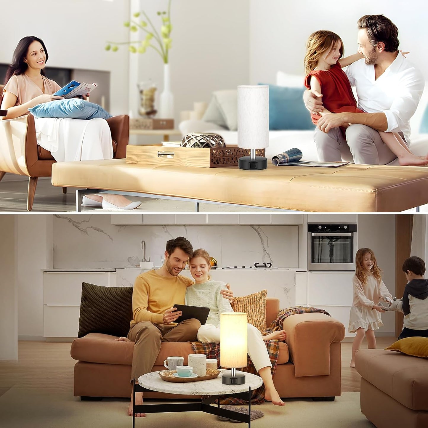 Small Touch Bedside Lamp for Bedroom - Table Lamps for Nightstand, Minimalist Night Stands Light Lamp, Desk Lamps for Reading, Kids, Living Room, Office, Dorm