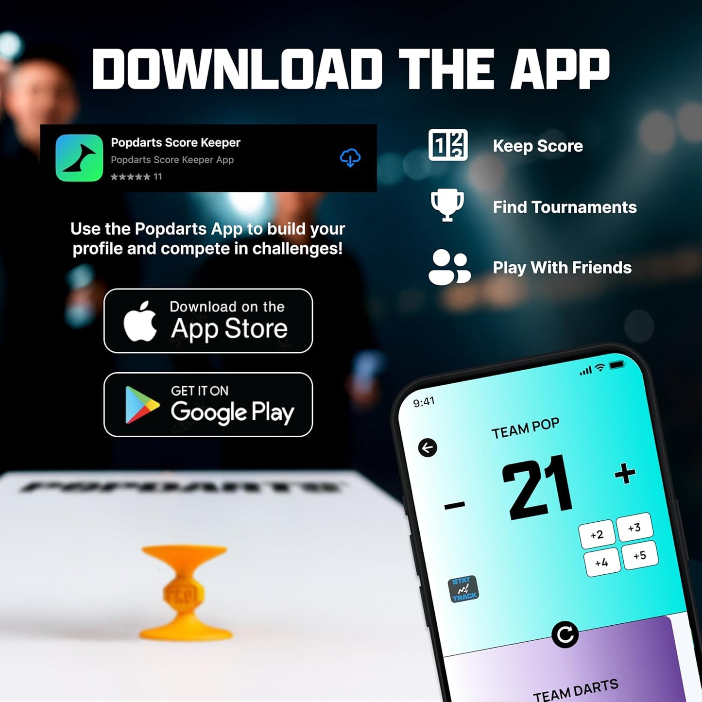 Popdarts PRO Pack Game Set (Pink & Gray) - Indoor, Outdoor Suction Cup Throwing Game - Competition with a POP