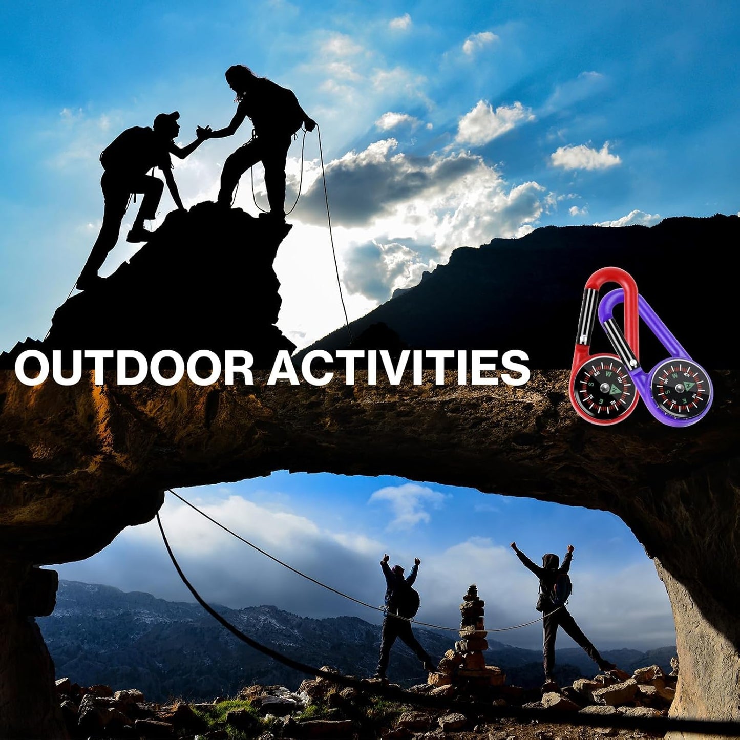 12 Pcs Mini Compass Keychain for Kids Bulk, Small Pocket Magnetic Compass Survival Hiking for Outdoor Survival Camping Party Backpacking Accessory