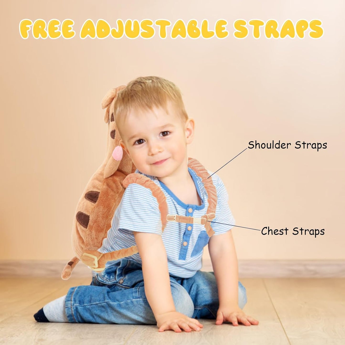 Baby Head Protection Backpack - Soft & Comfortable, Cute Cartoon Design, Tiger