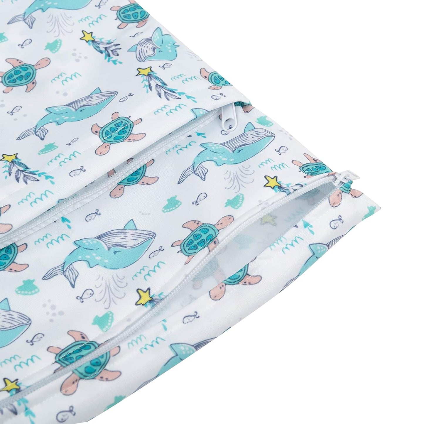 babygoal Wet Dry Bags 3 Pack for Baby Cloth Diapers, Washable Travel Bags, Beach, Pool, Gym Bag for Swimsuits & Wet Clothes with Two Zippered Pockets 3LN17