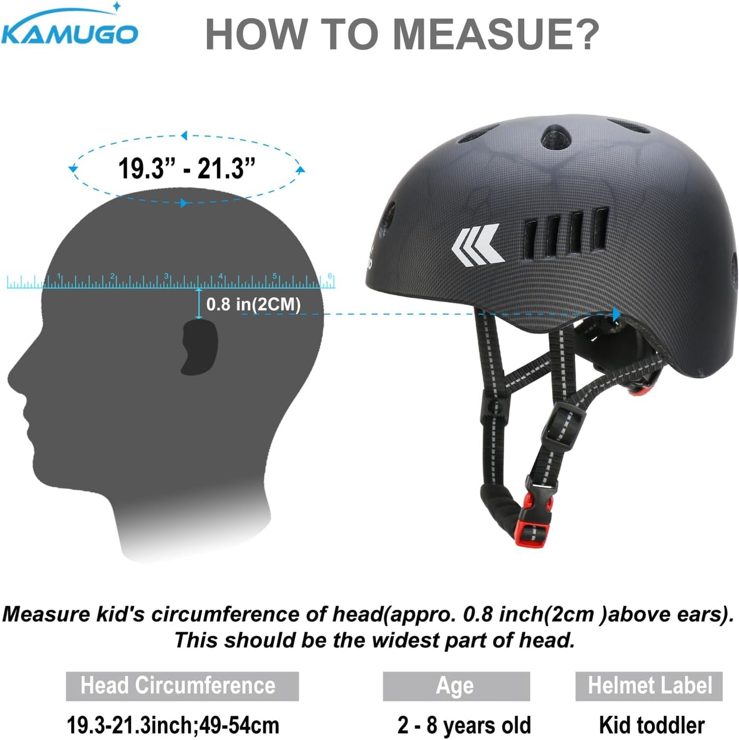 KAMUGO Kids Bike Helmet Set, Toddler Helmet for Ages 2-8 Boys Girls with Sports Protective Gear Set Knee Elbow Wrist Pads for Skateboard Cycling Scooter Rollerblading
