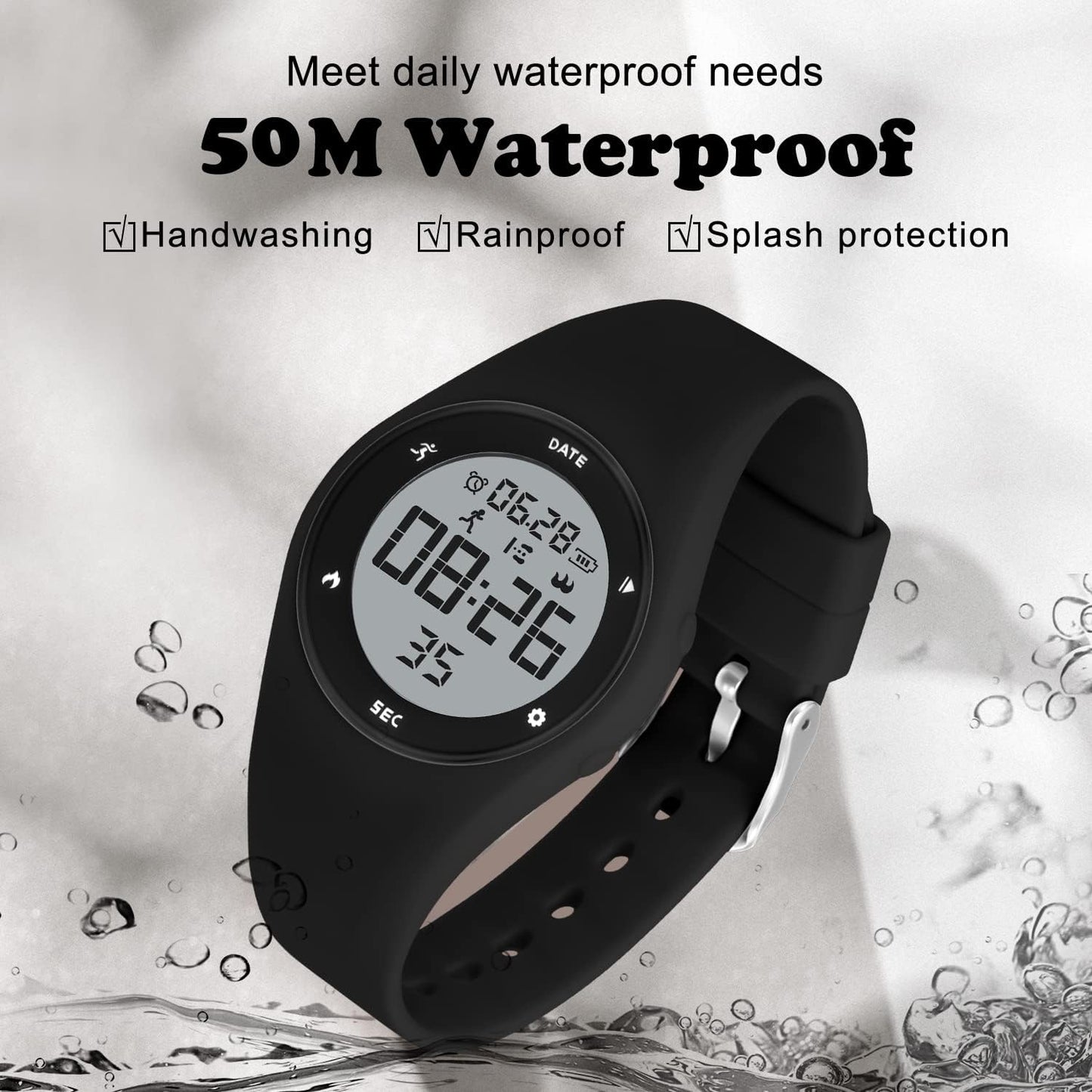 Kids Watches for Girls Boys Digital Sport Watch with Step Counter Pedometer Vibration Alarm Clock, No App Waterproof Fitness Tracker Kids Watch Boys Girls Teens Students Ages 5-16