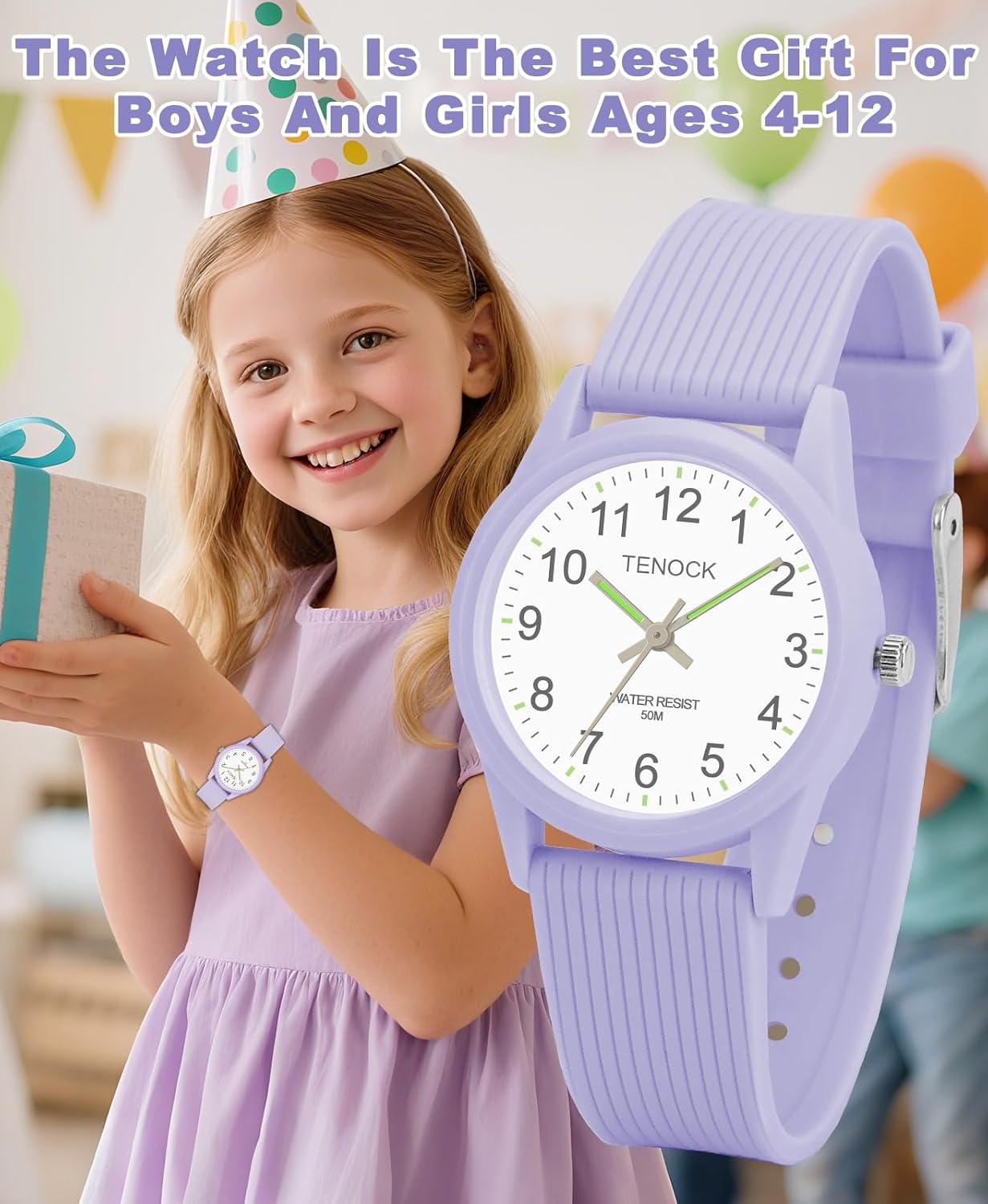 Kids Analog Watches for Girls Boys Watches with Soft Band Learning Time 50M Waterproof Children Watch Easy to Read for Ages 4-12 Kids Gift