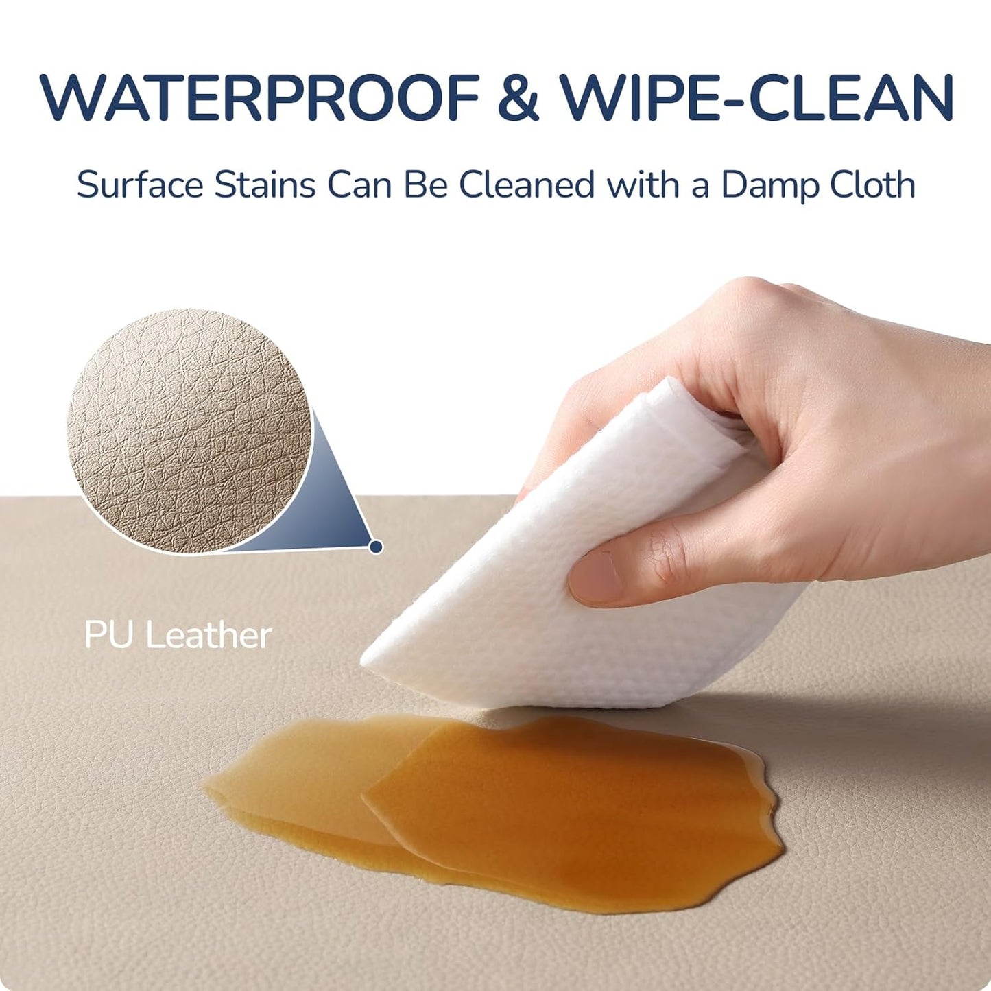 Baby Play Mat for Floor,1.3'' Thick Memory Foam Play Mat,Soft PU Leather Muscle Mat Rug,Cushioned & Waterproof Playpen Mats,Non Slip Crawling Padded Tummy Time Mat for Toddlers,Infants,Kids