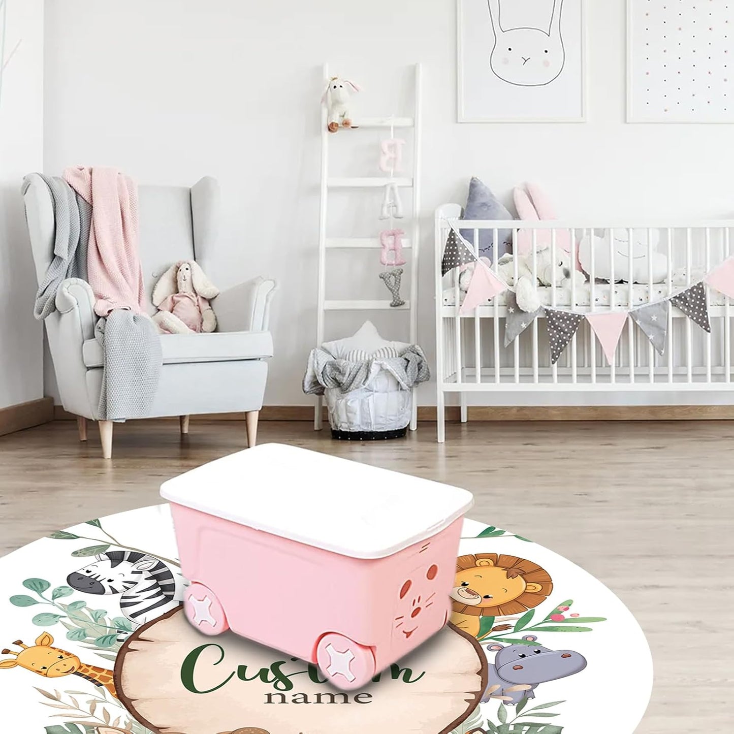 Custom Nursery Crib Bedding Set: Personalized Name 4 Piece Animal Theme Baby Crib Sets for Boys Girls - Toddler Double Layer Blanket Set, Comfortable Crib Bed Sheets for Baby Toddlers