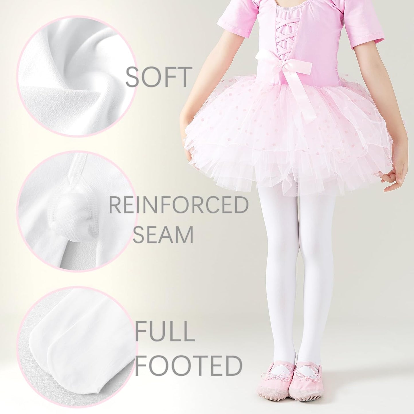 Ballet Tights Girls Dance Tights School Girl Footed Leggings Kids Ultra Soft Pantyhose Stockings Toddler