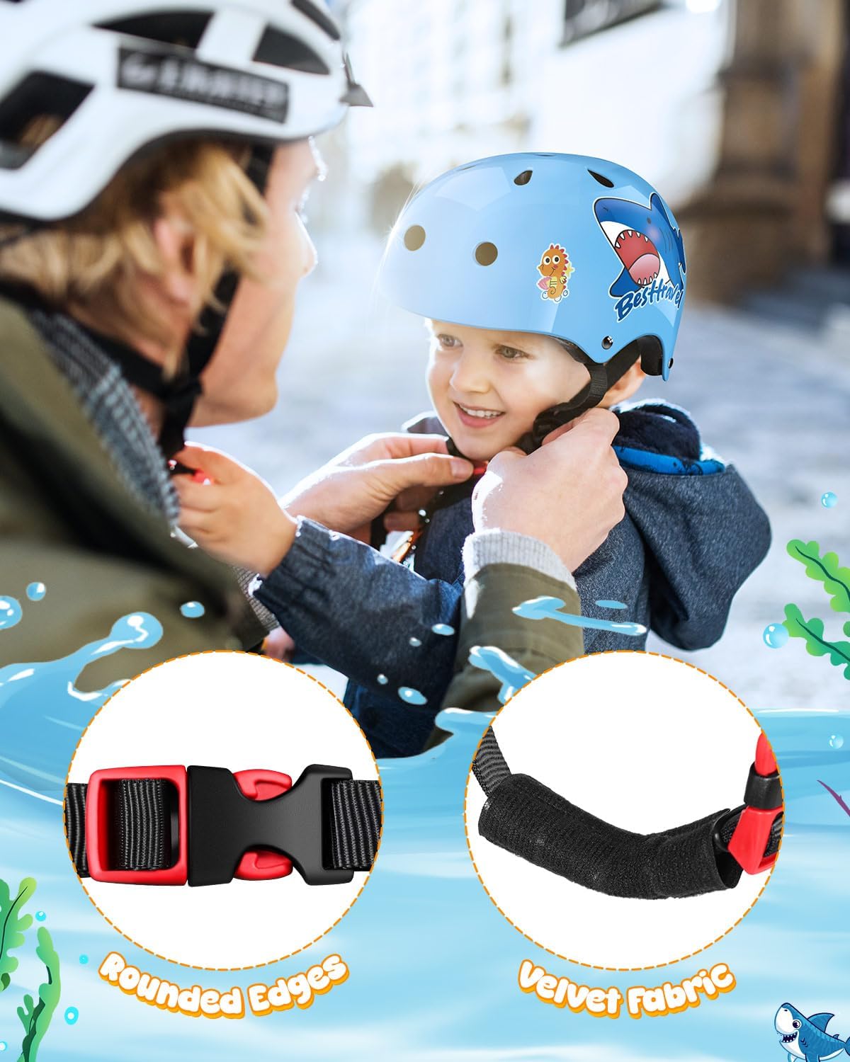 Kids Helmet, Toddler Adjustable Kids Ages 3-8 Years Old Boys Girls Multi-Sports Safety