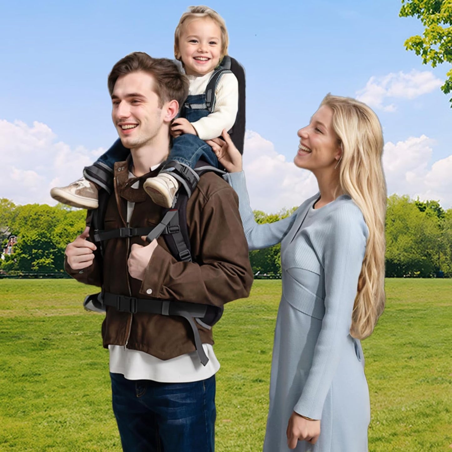 WIPHA Hiking Backpack Carrier, Lightweight Toddler Shoulder Carrier with Sun Shade, Saddle Toddler Backpack for Kids 6 Months to 4 Years Old