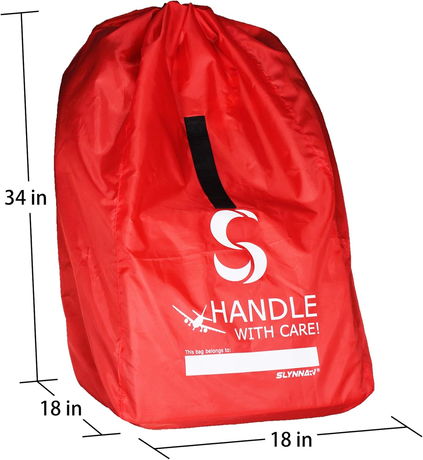 Car Seat Travel Bag for Airplane - Fits Convertible Car Seats, Infant carriers & Booster Seats, Red Upgrade (Red Upgrade)