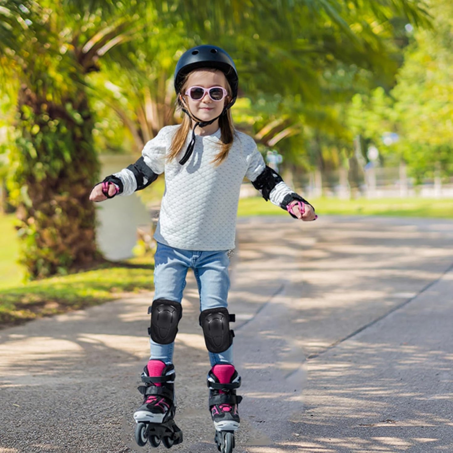 Kids Helmet,Toddler Skateboard Helmets for Ages 2-3-5-8-14 Years Boys Girls with Knee and Elbow Pads Wrist Guards fit Roller Skates,Skateboarding,Skating Scooter Adjustable Kids Helmet