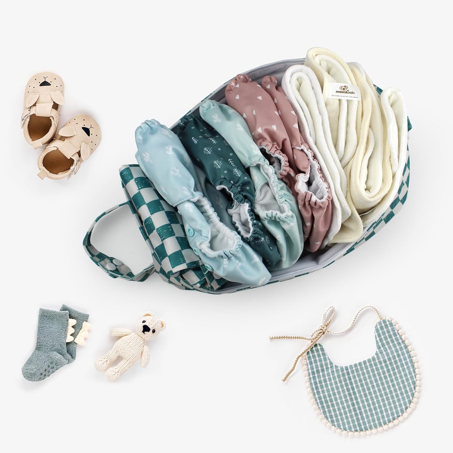 Mama Koala Waterproof Diaper Pods for Baby Items, Cloth Diapers, Swimsuits, Travel, Gym Clothes, Beach, Pump Parts, Toiletries, 2 Pack(DP-Squres)