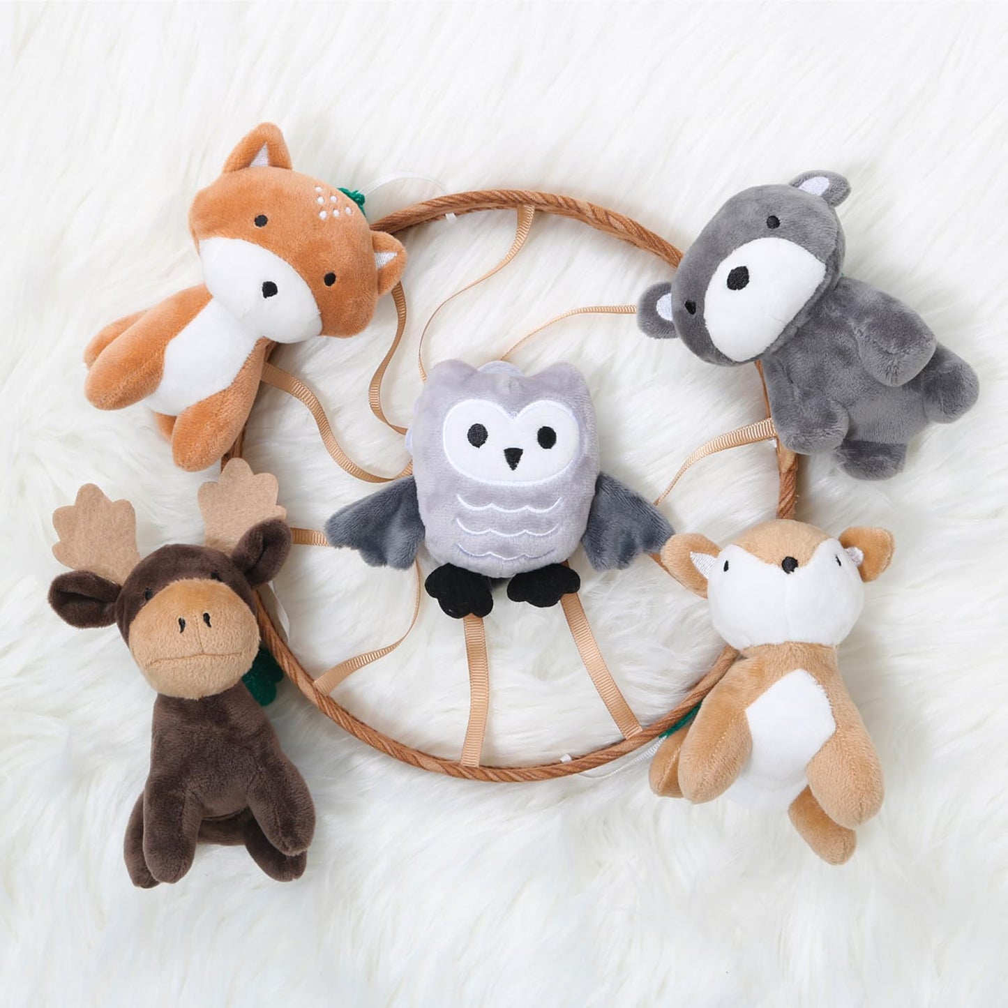 The Peanutshell Crib Mobile for Boys or Girls - Woodgrain Musical Baby Crib Mobile with 12 Lullabies, Whimsical Woodland Baby Whimsical Woodland Nursery Decor