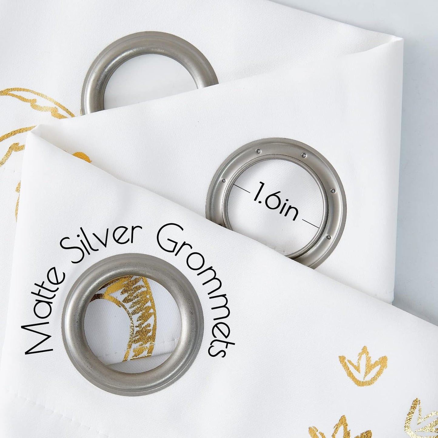 Vangao Kids Curtains White Drapes Dinosaur Curtains for Boys Kids Nursery Girls Room Golden Dino Foil Print Light Filtering Grommet Top Window Drapes 84 Inches Length 2 Panels