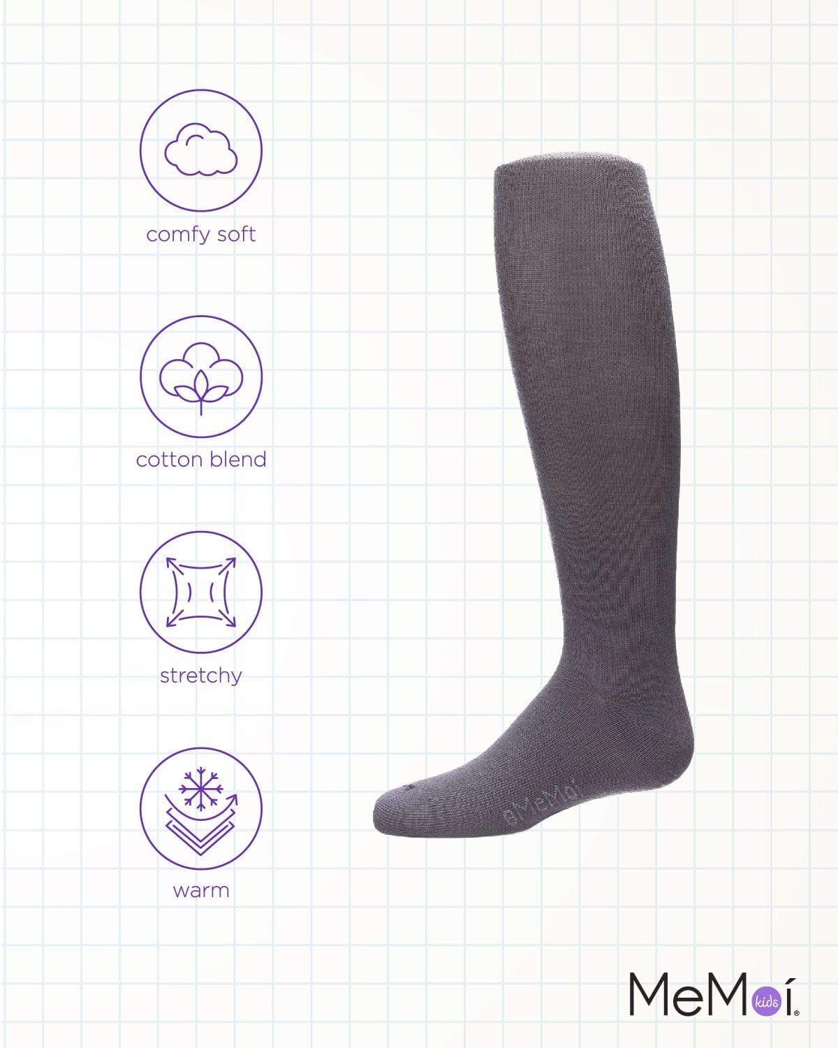 MeMoi Soft Pima Cotton Tights for Girls, Soft and Lightweight Opaque Tights for girls - Sizes 8 to 16