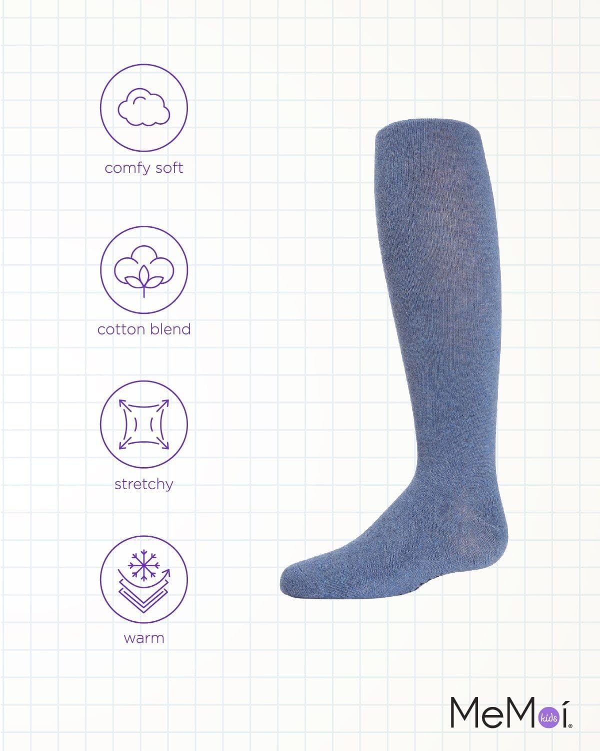 MeMoi Soft Pima Cotton Tights for Girls, Soft and Lightweight Opaque Tights for girls - Sizes 8 to 16