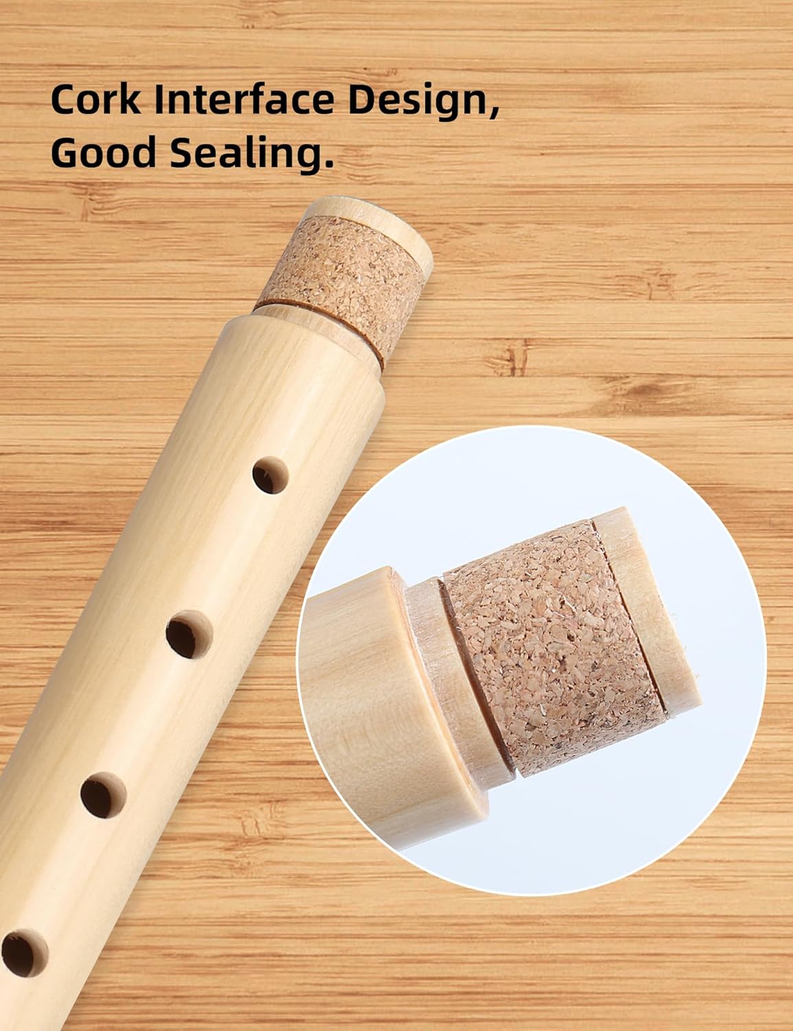 Mr.Power Maple Wooden Soprano Recorder, C Key German Style Fingering 8 Holes 2 Piece School-Approved Musical Instrument Pupil Student Educational (Wood Color)