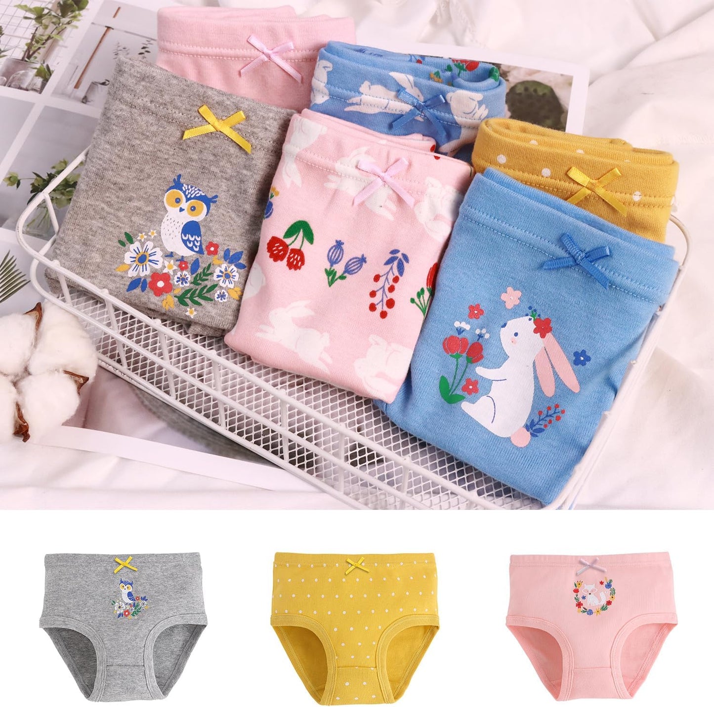 Boboking Soft Cotton Underwear Toddler Girls'Briefs Soft Undies