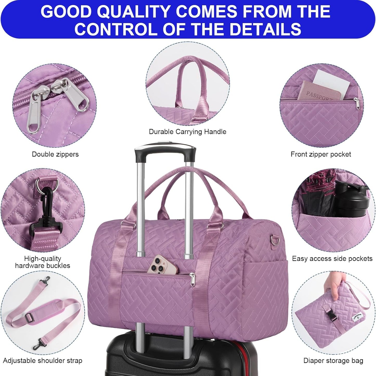 Diaper Bag Tote: Mommy Bag, Baby Bag for Boy and Girl, Mom Hospital Bag, Twins or 2 Kids Diapers Bag