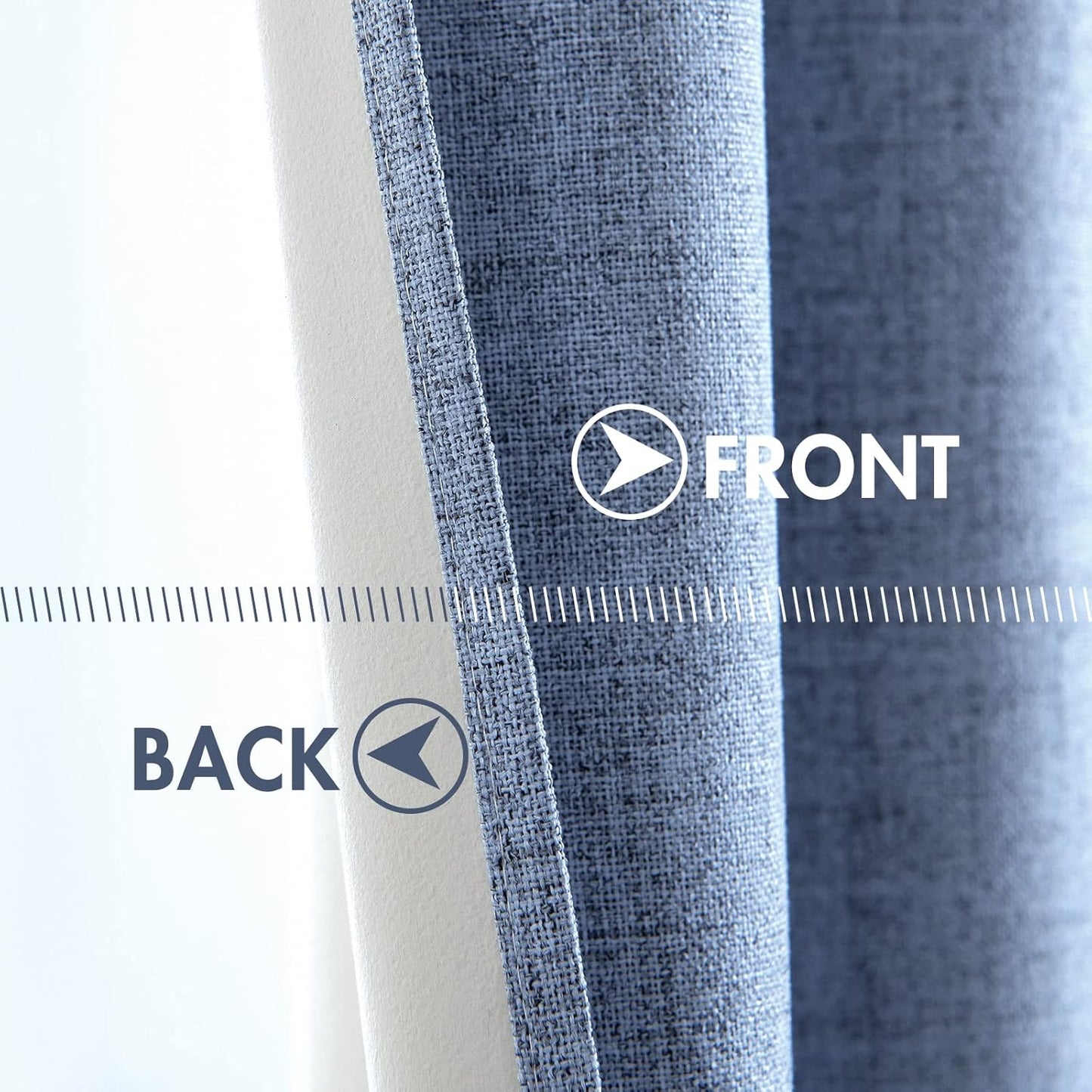 MIULEE Linen Texture Curtains for Bedroom Solid 100% Blackout Thermal Insulated Stone Blue Curtains Grommet Room Darkening Drapes Luxury Decor for Living Room Nursery 52x96 Inch (2 Panels)