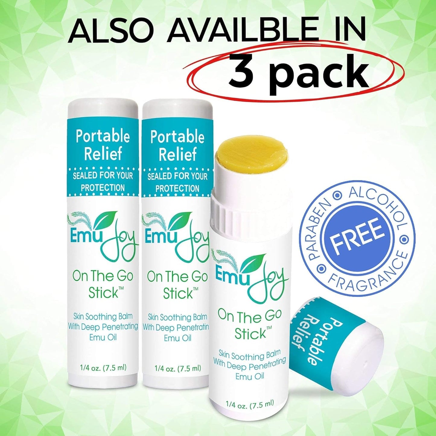 Emu Joy On The Go Anti Itch Cream Stick - Burn Cream, Bug Bite Itch Relief First Aid Stick for Scratches, Stings, Burns, from Mosquito, Bed Bugs, Bee Sting Relief (1pk)