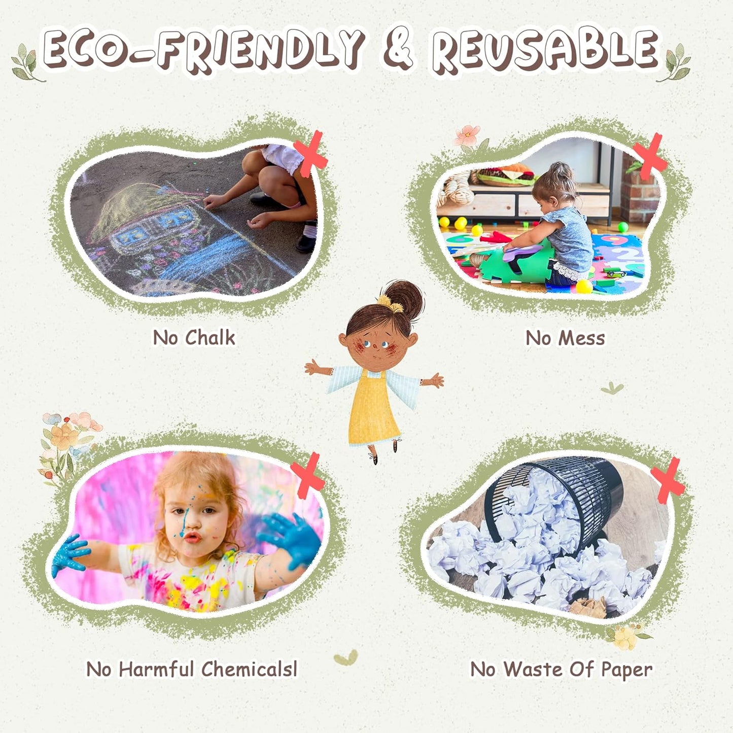 GIGART LCD Writing Tablet 15 Inch Drawing Tablet Magic Doodle Board Drawing Pad, Electronic Writing Board, Educational Toys Gifts for Kids and Adults at Home,School and Office (Green)