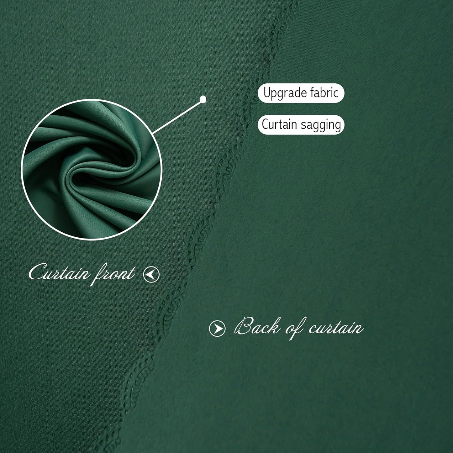 Blackout Curtains for Bedroom Stick On Curtains Window Shades Pull Down Blackout Window Cover No Drillng Self Adhesive Curtains No Rod Small Curtain, 35" W X 71" L, Dark Green, 1 Panel