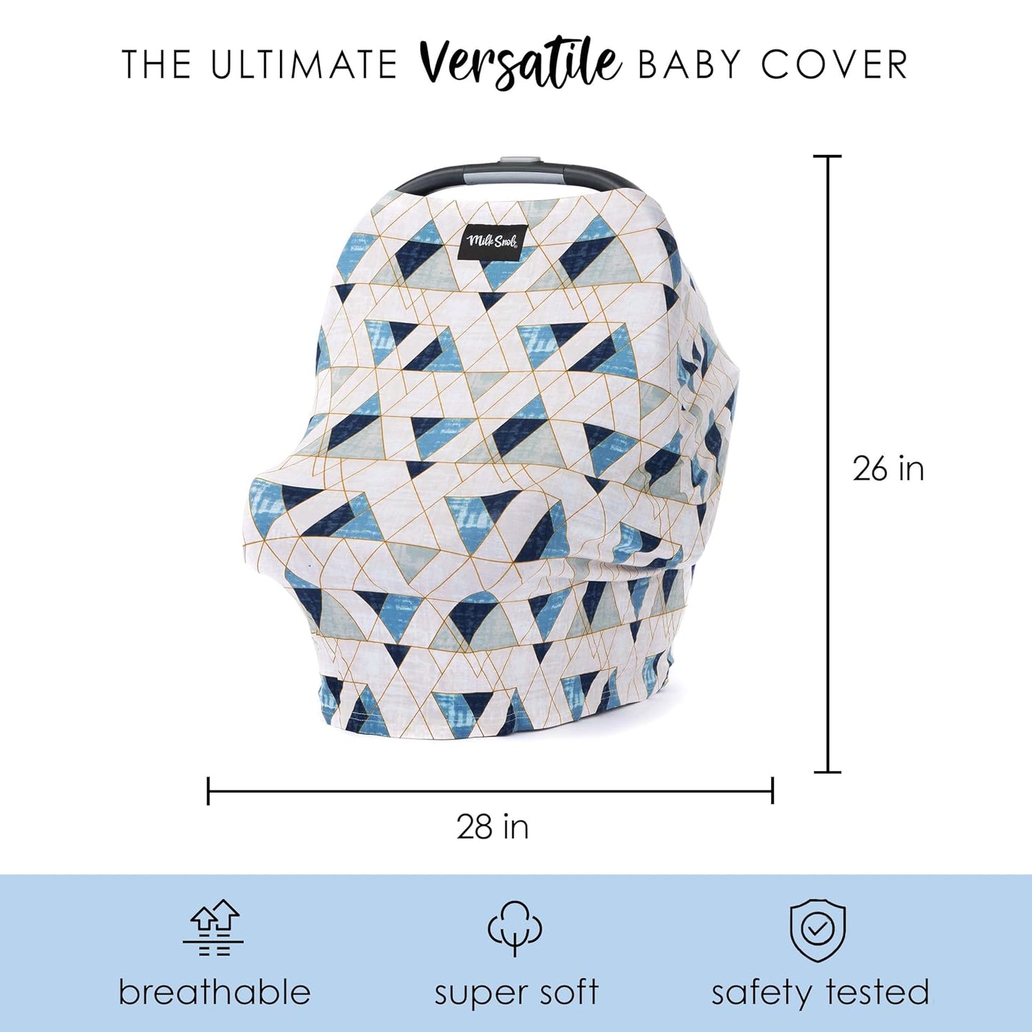 Milk Snob Original 5-in-1 Cover - Nursing Cover for Breastfeeding - Baby Car Seat Cover, Carseat Canopy & Stroller - Essential All-in-One Cover - Gift for Mom, Baby (Levi)