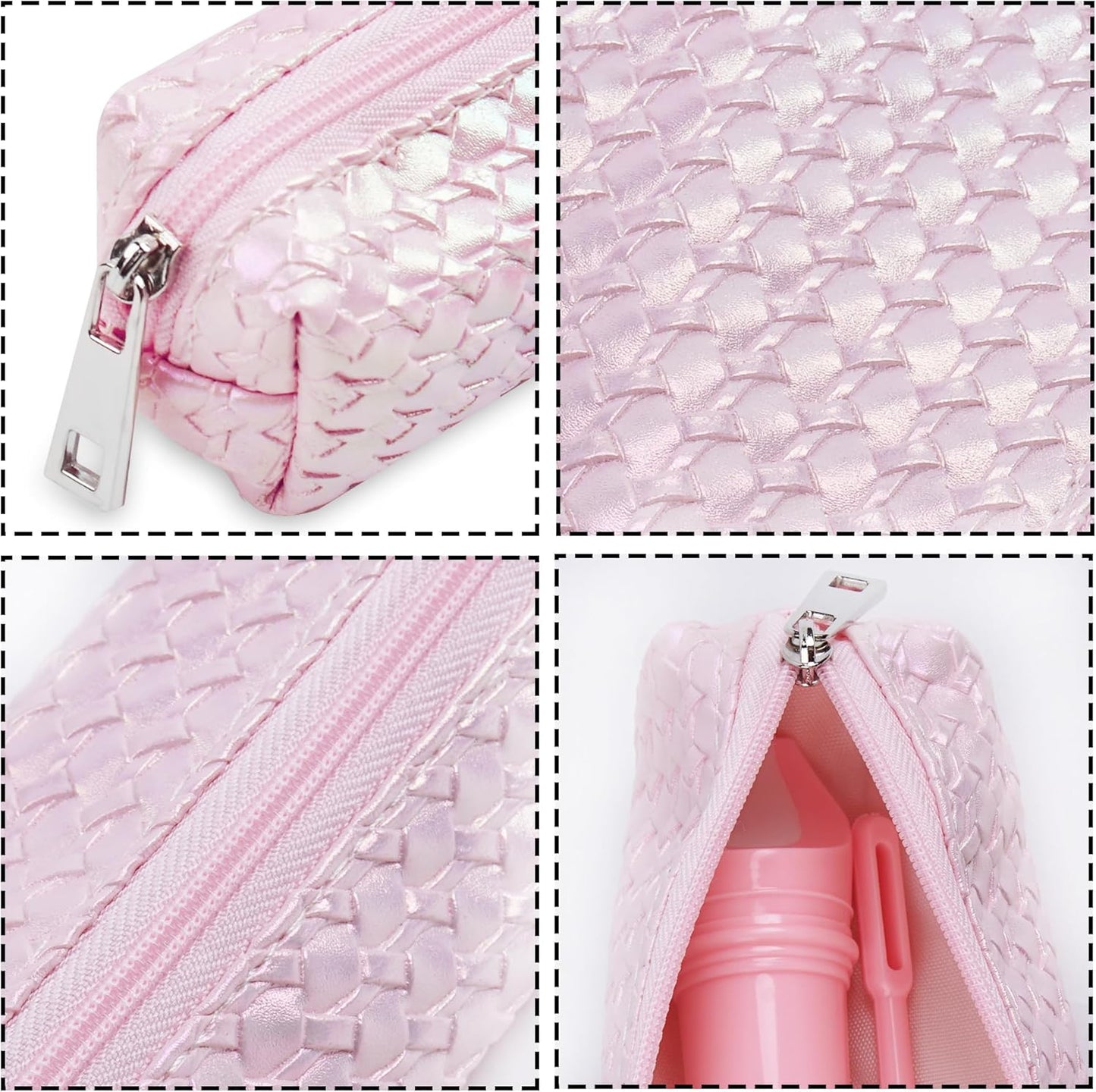 Recorder Instrument for Beginner Adults,8-Hole Soprano Descant Recorder Music Flute with with Cleaning Rod & Leather Case For Home Entertainment(2-Flash Woven Pink)