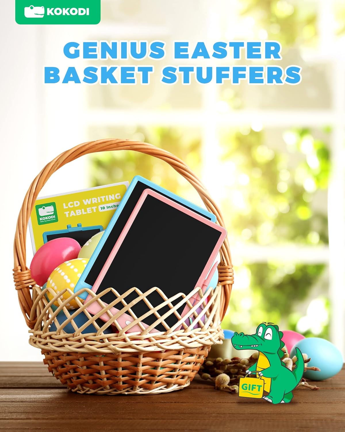 KOKODI LCD Writing Tablet, Valentines Day Gifts for Kids,10 Inch Colorful Toddler Doodle Board Drawing Tablet, Erasable Reusable Electronic Drawing Pads, Educational and Learning Toys for Kids