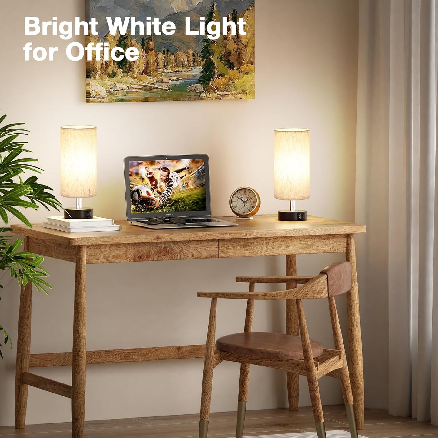 Small Touch Lamps Set of 2 - Table Lamps for Nightstand, Minimalist Bedside Lamps for Bedroom with 3000K Dimmable Bulbs