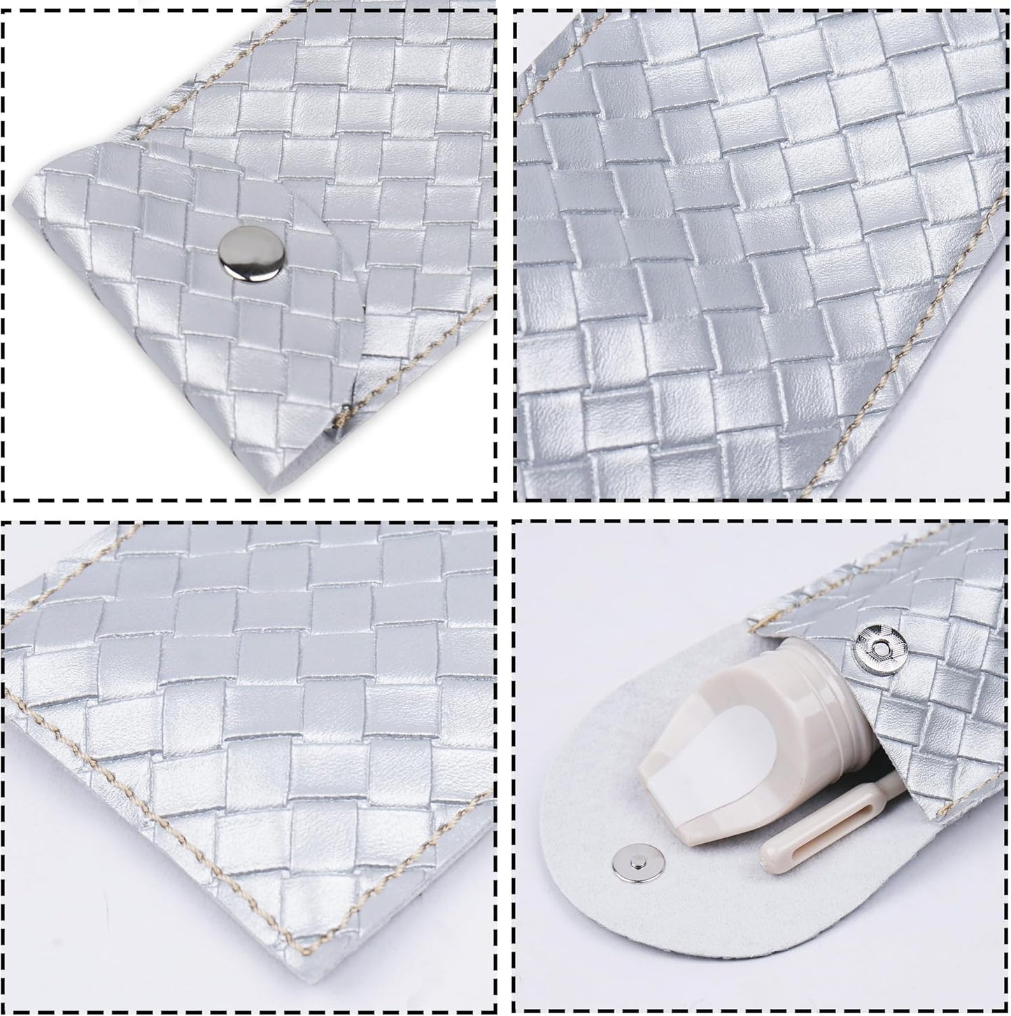 Recorder Instrument for Beginner Adults,8-Hole Soprano Descant Recorder Music Flute with with Cleaning Rod & Leather Case For Home Entertainment(2-Woven Sliver)