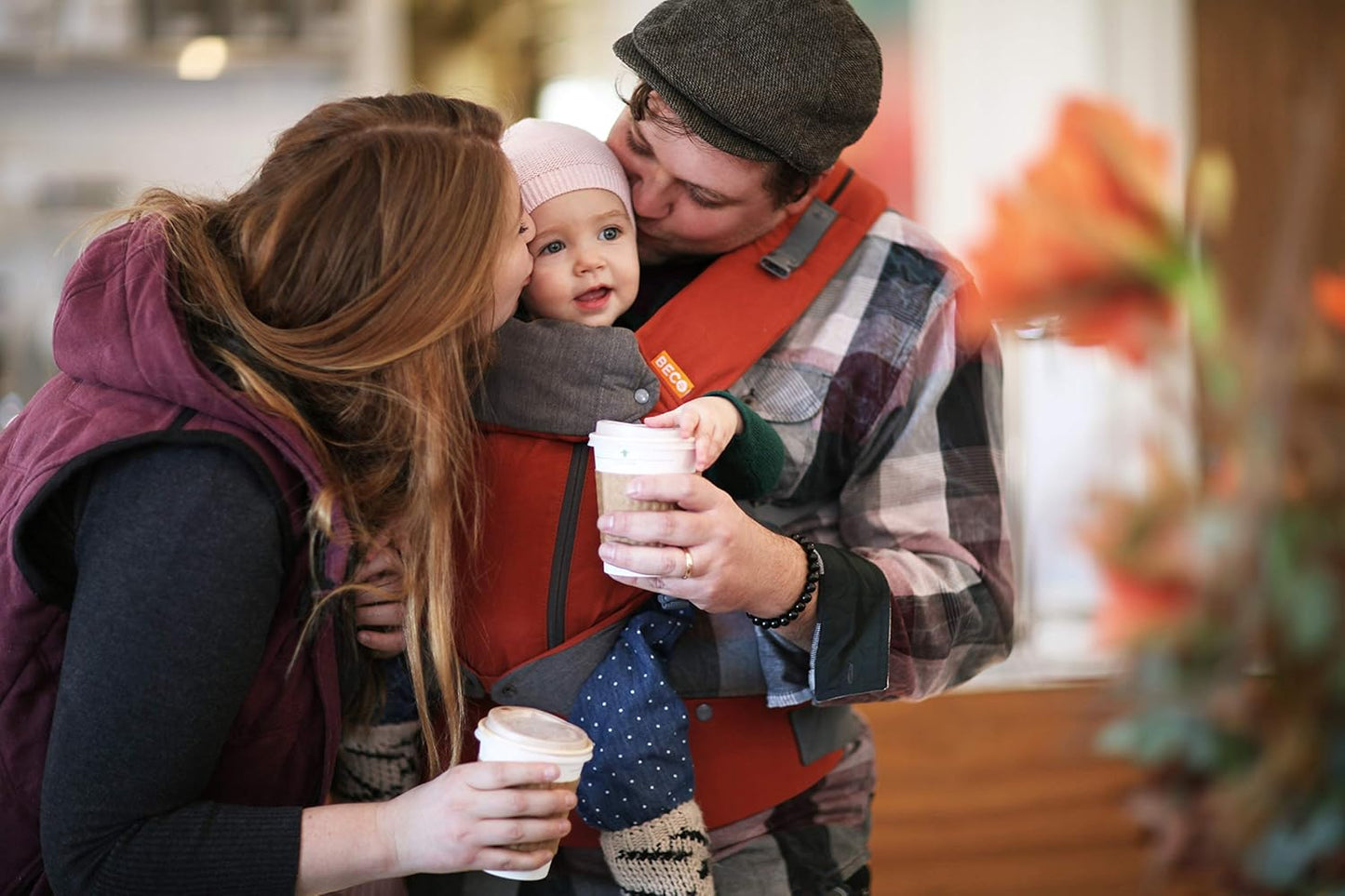 Beco Baby Carrier 8 Hybrid Newborn to Toddler Carrier (7–45 lbs) - All in 1 Breathable Mesh, Ergonomic Baby Backpack - Front & Hip Carrier with Adjustable Seat – Rust