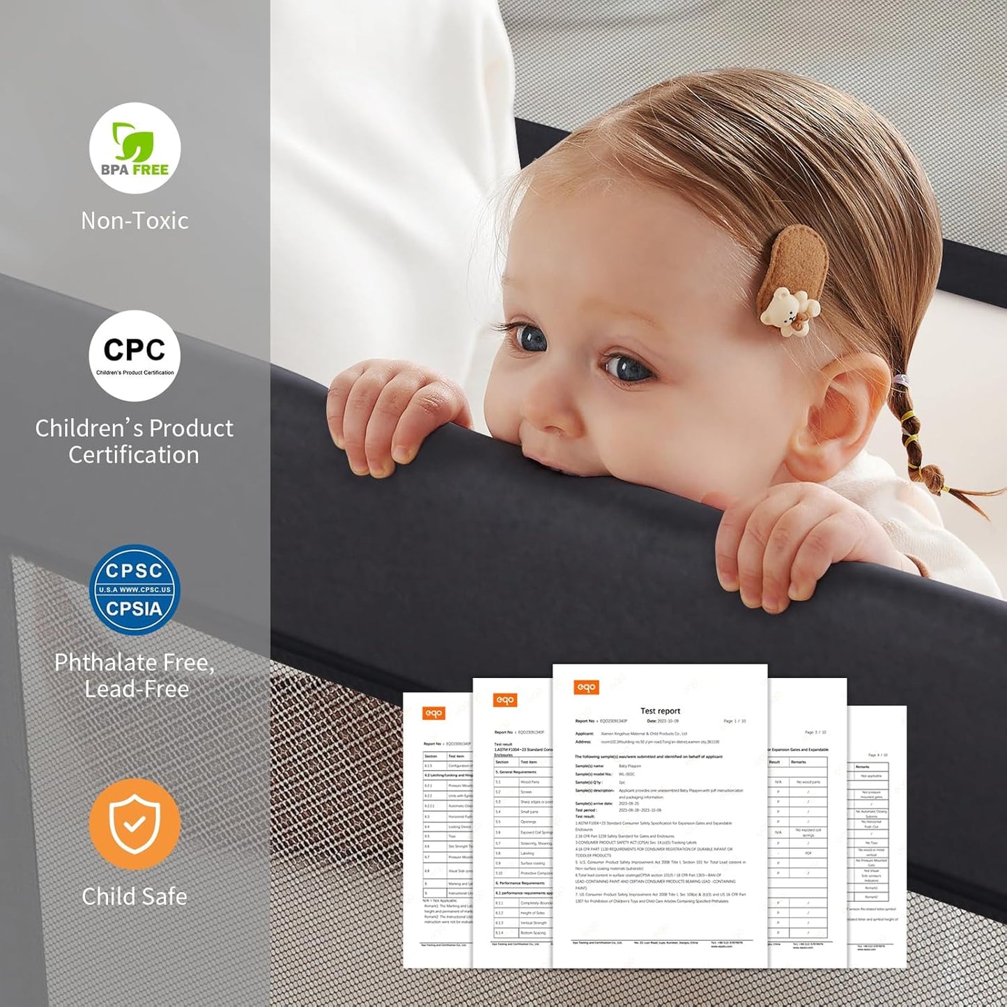 Baby Playpen,Large Play Pen for Babies and Toddlers with Door 79x71 Inch, Adjustable Playpen Non-Slip Suction Cups Base Safe and Sturdy, Indoor Outdoor Playard,Black