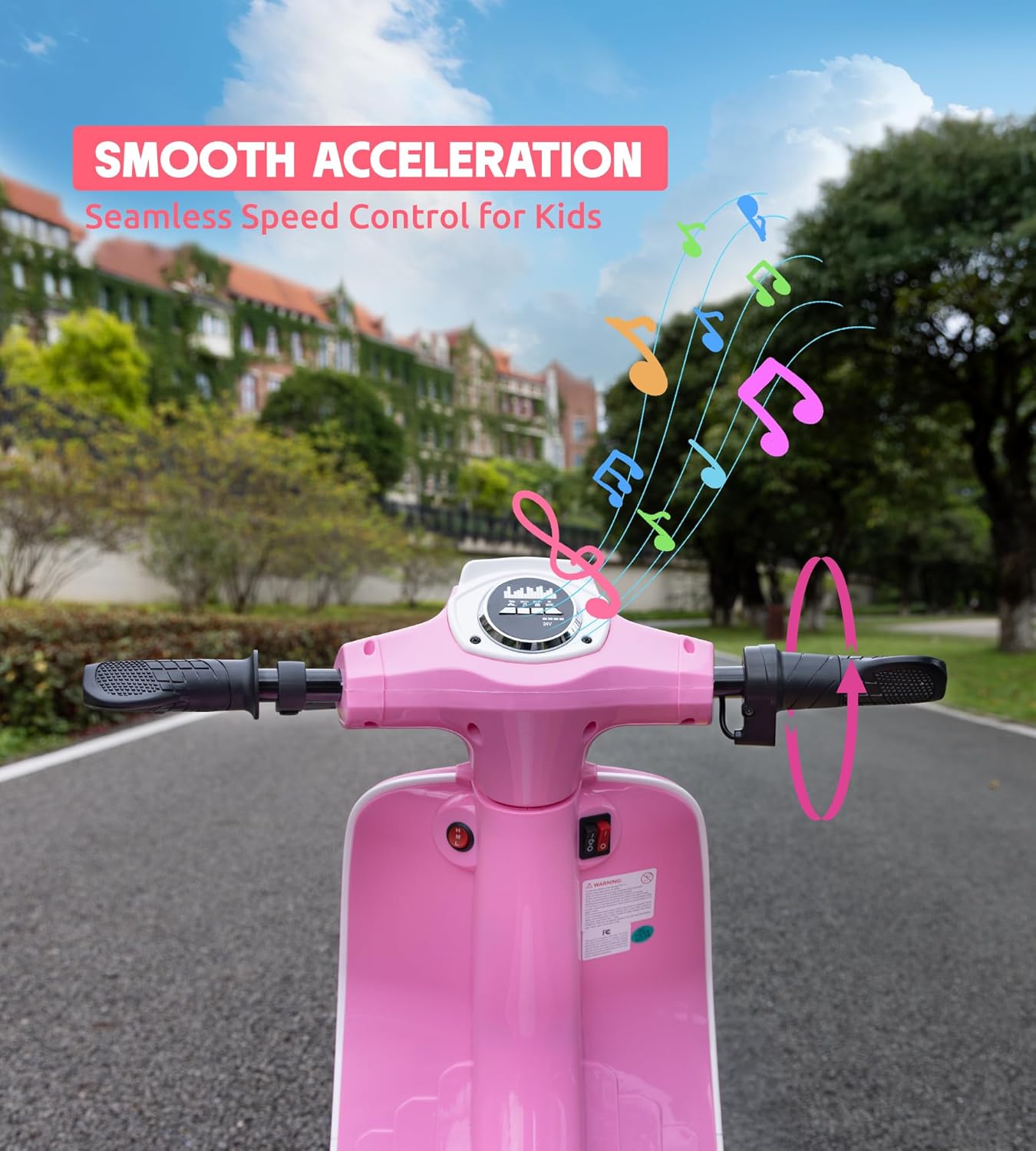 Kids Motorcycle, 2 Wheel Electric Motorcycle for Girls Ages 8-14, 24V Ride on Toys with Music, Story, Headlight, 3 Speed Options, Up to 60min Ride Time, for Riders up to 143 lbs, Easy Assemble, Pink