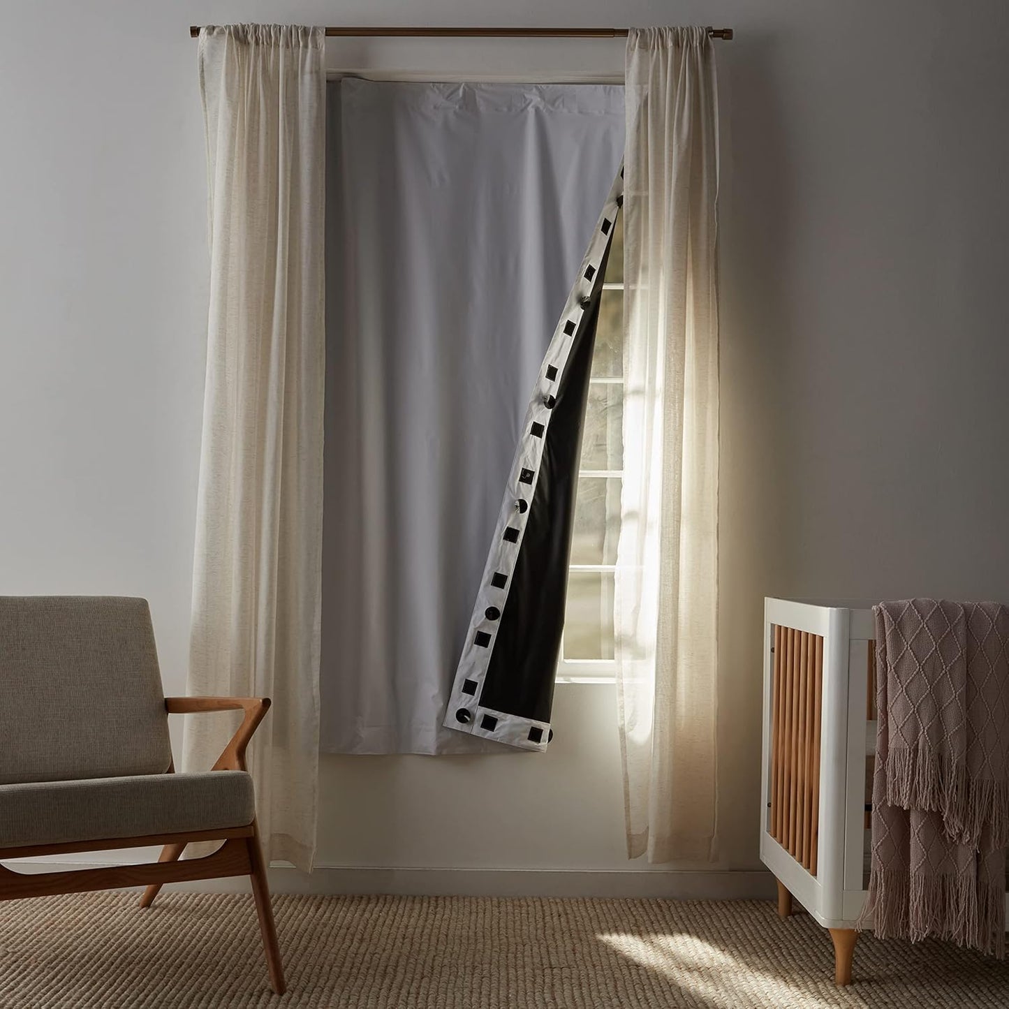 Amazon Basics Portable Blackout Curtain Shade with Suction Cups, 50"W x 78"L, 1 Pack, White