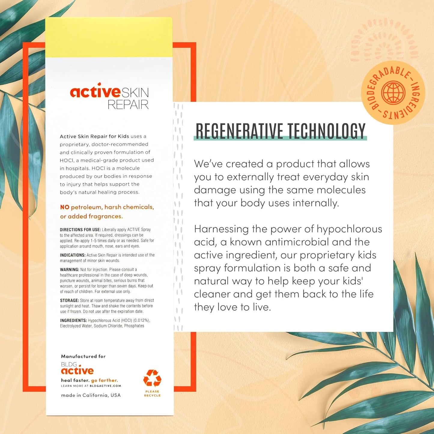 Active Skin Repair Kids First Aid Spray - Non-Toxic & Natural Antiseptic for Minor Cuts, Wounds, Scrapes, Rashes, Sunburns, and Other Irritations (3oz Spray)