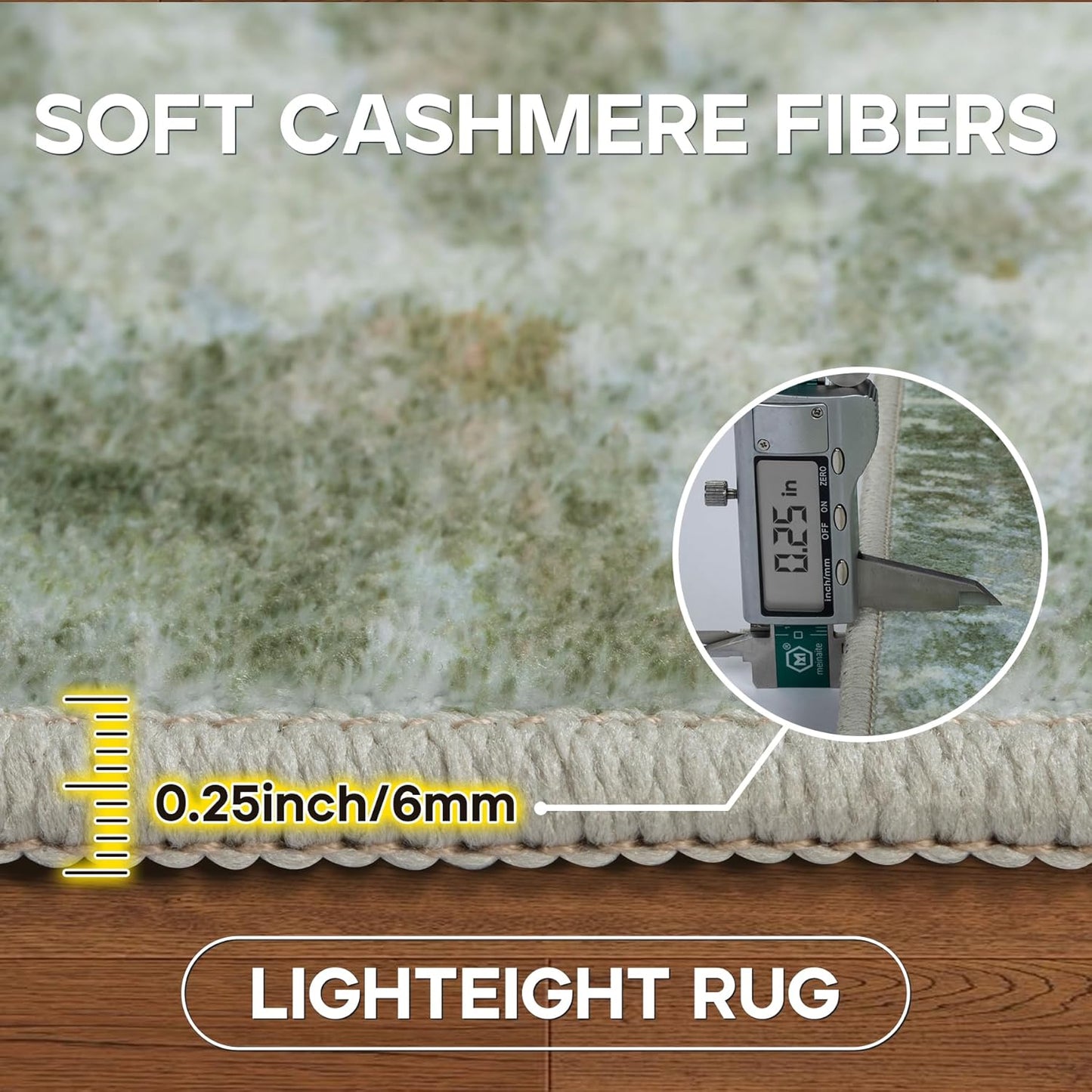 9x12 Area Rugs for Living Room Rug Washable: Modern Large Rug for Dining Room Bedroom Carpet Non Slip 9 by 12 Indoor Abstract Nursery Home Office Green