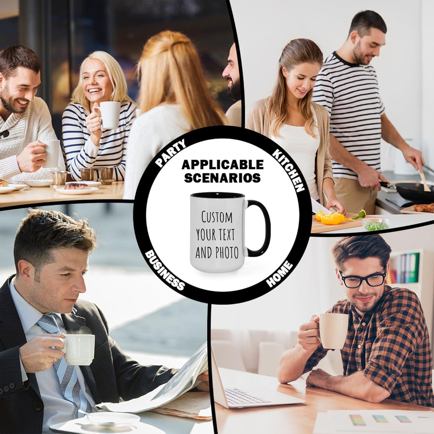 Custom Photo Mug Personalized Coffee Mugs with Photo Text Name Customized Cup Unique Gifts for Men Women Friend Family Wedding Christmas