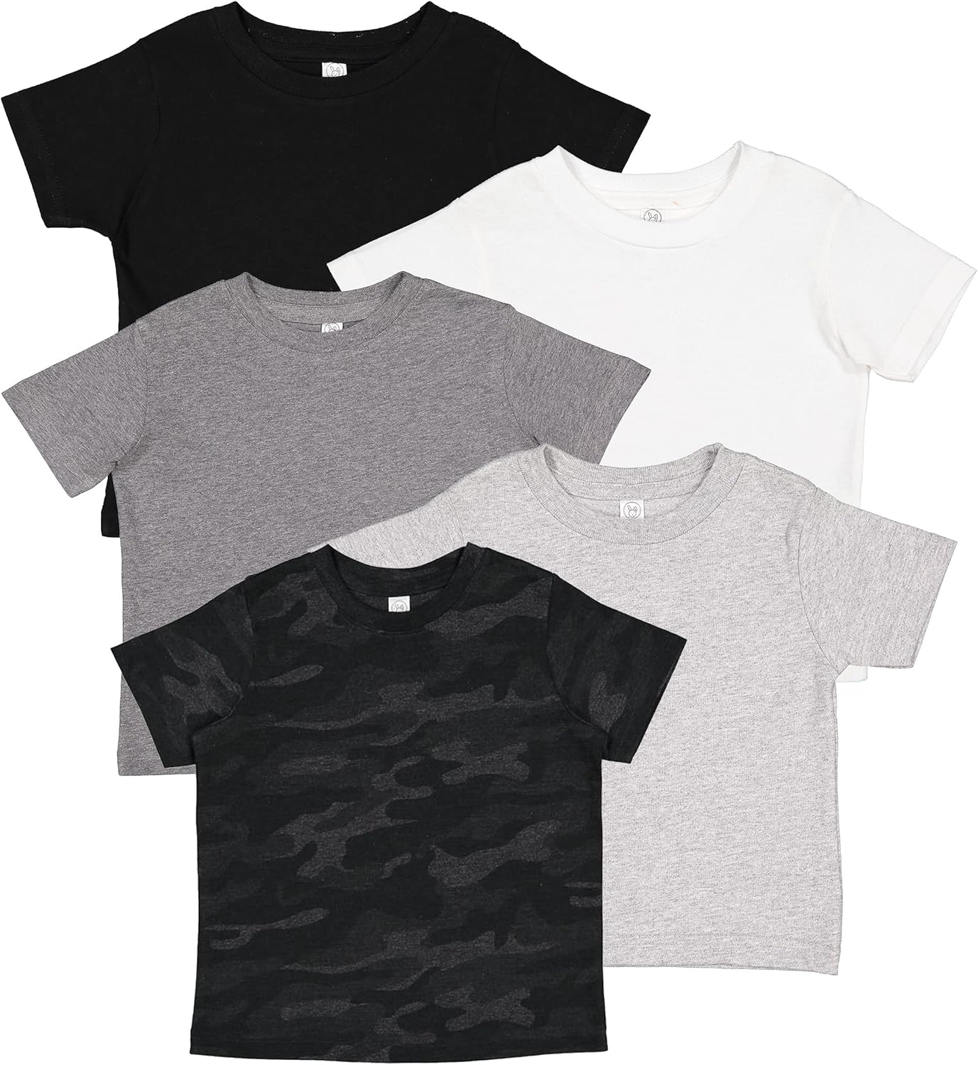 RABBIT SKINS, Infant Baby Fine Jersey Short Sleeve Tee 5 Pack