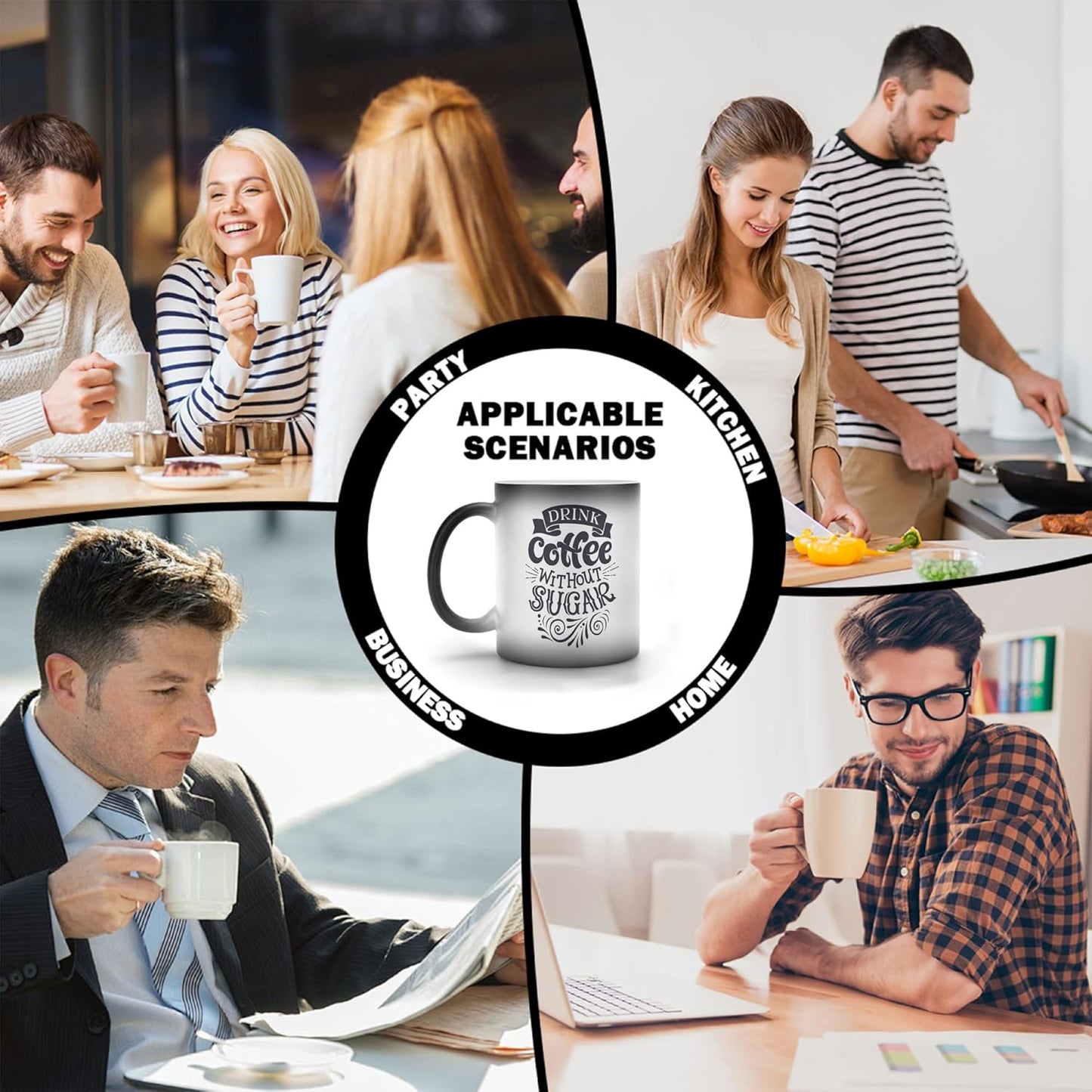 Custom Magic Mug Personalized Photo Coffee Mugs 11 Oz Customize Color Changing Cup with Photo Text Image Logo Ceramic Cups Gifts for Men Women Dad Mom Family Best Friend