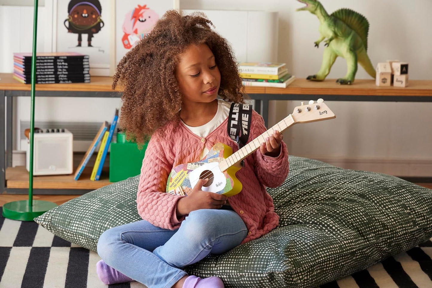 Beatles + Loog Mini Acoustic Guitar for Kids Toddler Children Ages 3+