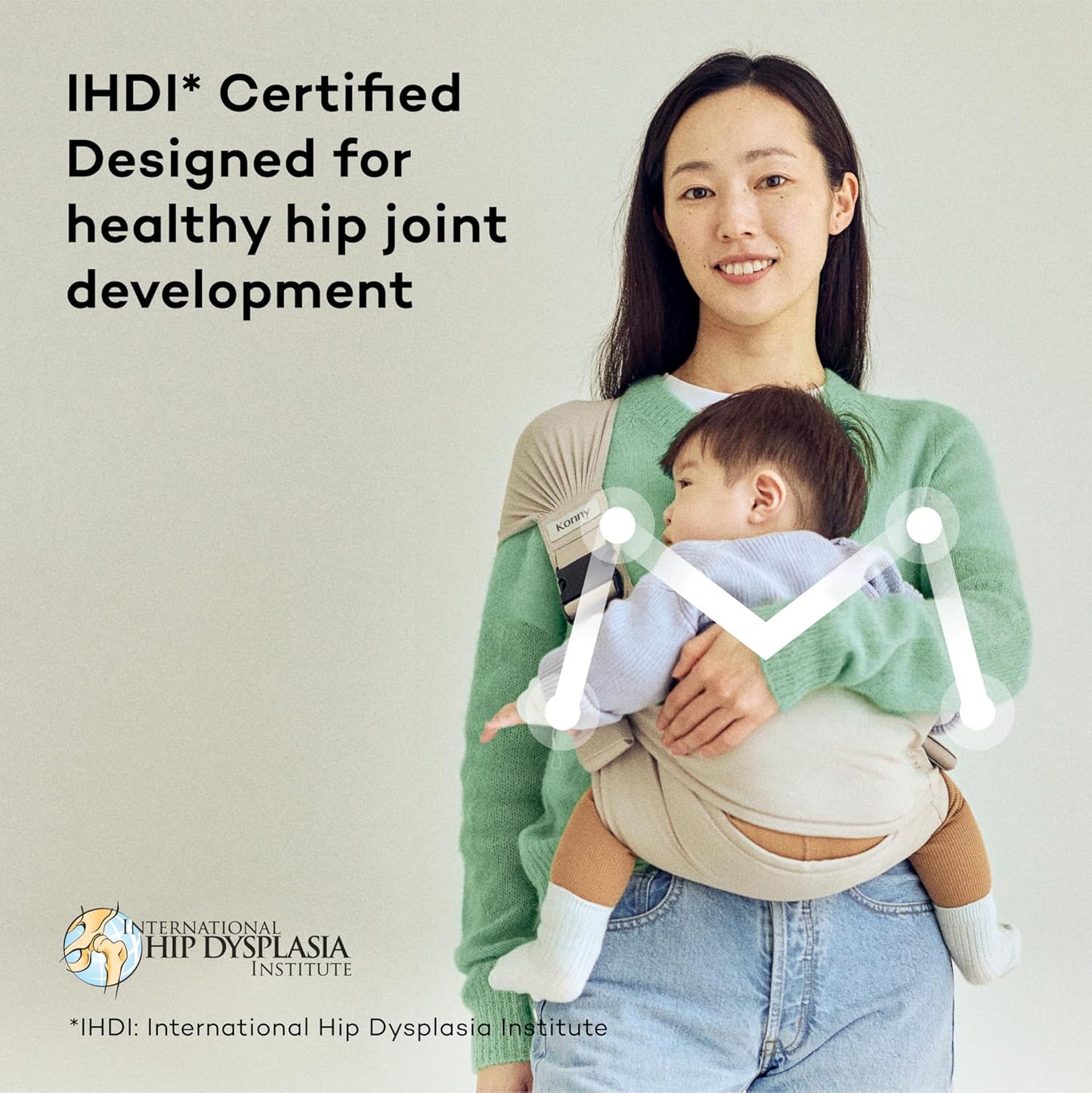 Konny Baby Carrier Hip Seat, Dual Support IHDI Certified with Two Safety Pads, Adjustable Wraps Sling Wearable One Size Fits All, Baby Essentials for 6 to 48 Months up to 44 lbs- Black