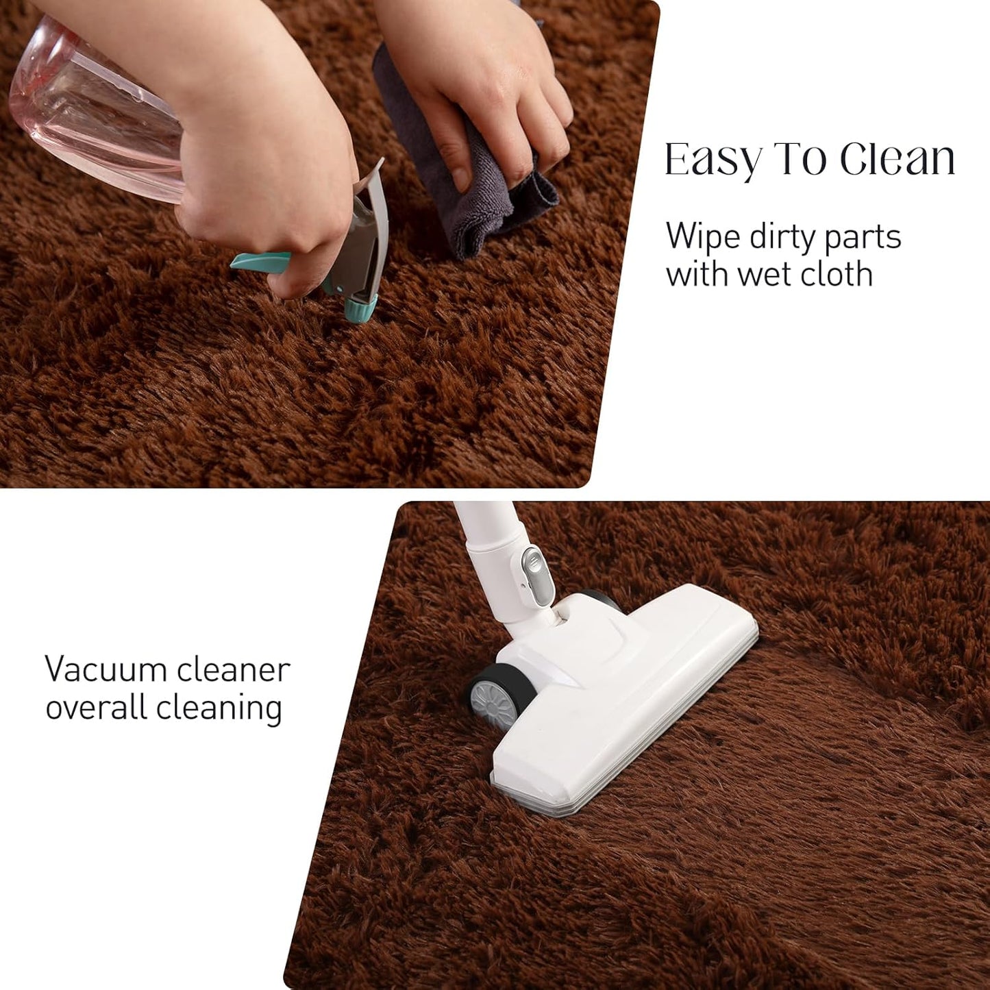 Luxury 4x6 Area Rug, Ultra Soft Rugs for Living Room, Plush Carpet Rugs for Bedroom, Non-Slip Indoor Rug for Nursery, Study Room, Playroom, Home Decor, Brown