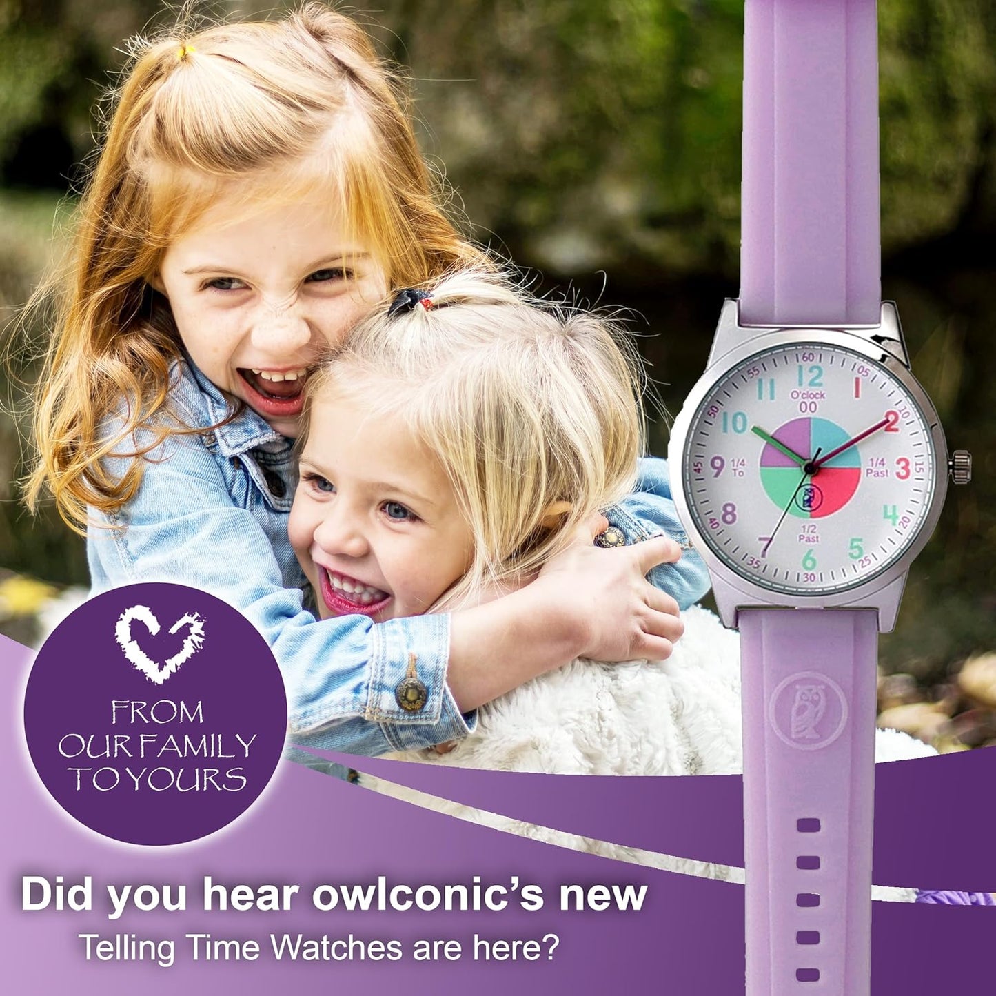 OWLCONIC Analog Kids Watch - Girls & Boys Watches Ages 7-12 - Kids Analog Watch - Telling Time Teaching Tool - Gift Watches for Girls and Boys