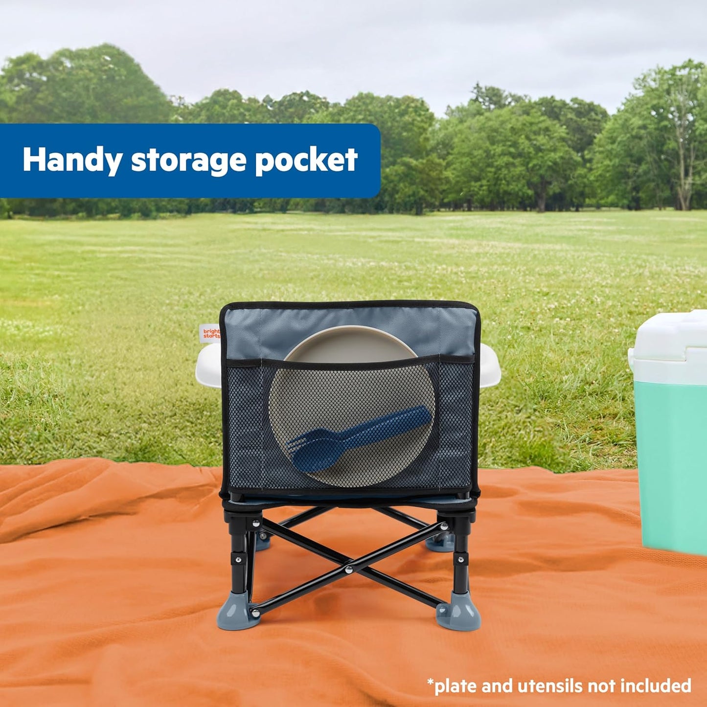 Ford Bronco Pop 'N Sit Portable Booster Chair by Bright Starts, Floor Seat, Indoor/Outdoor Use, Compact Fold, Area 51 Color, 6 Mos - 3 Yrs