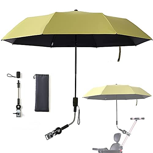 Universal Baby Parasol, Baby Stroller Sun Shade Sun Protection Sun Shade for Strollers, Waterproof Umbrella for Trolley Bike, Bicycle Umbrella with Holder Clip Clamp