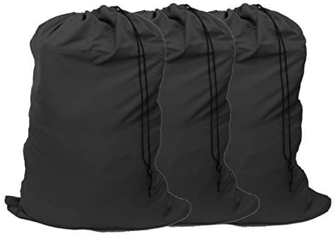 Extra Large Laundry Bag 3 Pack, Black, Travel Laundry Bags with Drawstring Closure, 30"x40", for college, dorm and apartment dwellers (3PCS Black)